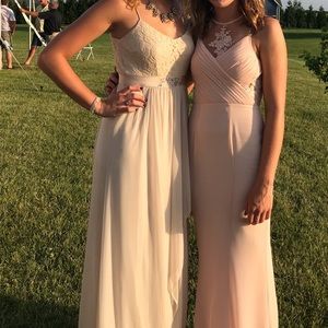 Long formal tan dress